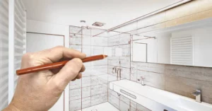 hand drawing bathroom remodel hillsborough frisco tx